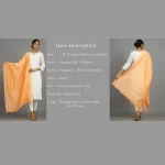 Indian Handmade Peach Chanderi Silk Dupatta - Image 7