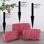 Indian Handmade Red Striped Print Toiletries Bags - Image 5