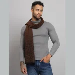 Leopard Design Reversible Brown Wool Mufflers