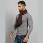 Leopard Design Reversible Brown Wool Mufflers - Image 3