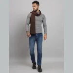 Leopard Design Reversible Brown Wool Mufflers - Image 7