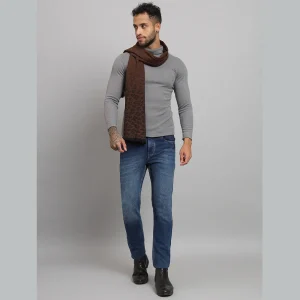 Leopard Design Reversible Brown Wool Mufflers - Image 7