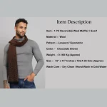 Leopard Design Reversible Brown Wool Mufflers - Image 8