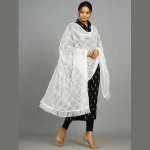 Luxuries White Sequence Work Chiffon Dupatta