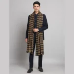 Luxury Beige Check Pattern Shawl - Image 2