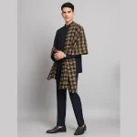Luxury Beige Check Pattern Shawl - Image 3
