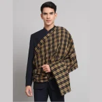 Luxury Beige Check Pattern Shawl