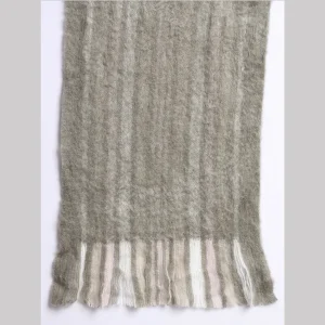 Luxury Grey Striped Acrylic Scarf For Men's - Image 6