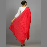 Luxury Pink Paisley Thread Embroidery Design Scarves - Image 6