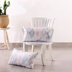 Luxury White Ikat Print Soft Velvet Rectangular Cushions