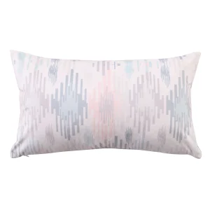 Luxury White Ikat Print Soft Velvet Rectangular Cushions - Image 4