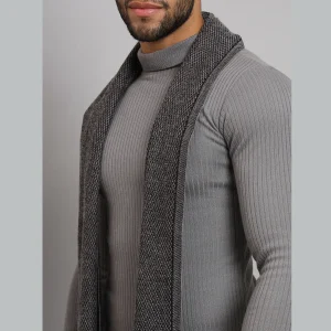 Men Black & Gray Checked Wool Mufflers - Image 5