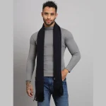 Men Purple Geometric Muffler Winter Neck Wraps