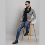 Men Purple Geometric Muffler Winter Neck Wraps - Image 4