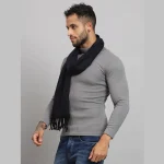Men Purple Geometric Muffler Winter Neck Wraps - Image 5