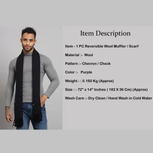 Men Purple Geometric Muffler Winter Neck Wraps - Image 8