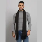 Men Self-Design Woollen Muffler (Brown) - Image 2