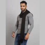 Men Self-Design Woollen Muffler (Brown)