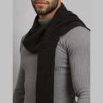 Men Self-Design Woollen Muffler (Brown) - Image 4