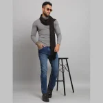 Men Self-Design Woollen Muffler (Brown) - Image 5