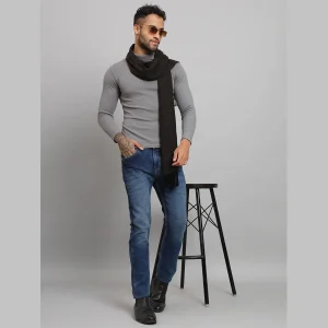 Men Self-Design Woollen Muffler (Brown) - Image 5