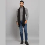 Men Self-Design Woollen Muffler (Brown) - Image 7