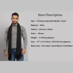 Men Self-Design Woollen Muffler (Brown) - Image 8