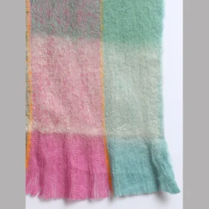 Men's Check Green Acrylic Scarf Winter Neck Wraps - Image 7