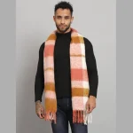 Men's Coral Check Winter Scarf Neck Wrap