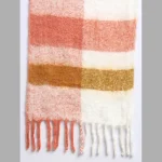 Men's Coral Check Winter Scarf Neck Wrap - Image 4