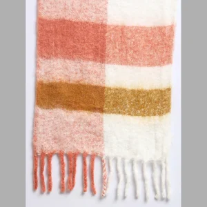 Men's Coral Check Winter Scarf Neck Wrap - Image 4