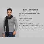 Men's Formal And Casual Wear Wool Scarf (Emerald Green) - Image 8