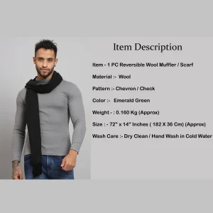 Men's Formal And Casual Wear Wool Scarf (Emerald Green) - Image 8