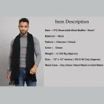 Men's Green Casual Winter Muffler - Image 8