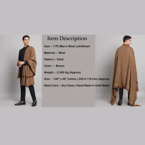 Men's Meditation Brown Wool Lohi / Shawls - Image 9