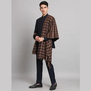 Men's Reversible Kullu Chocolate Brown Shawl - Image 3