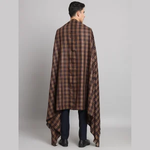Men's Reversible Kullu Chocolate Brown Shawl - Image 7