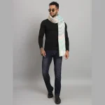 Men's Turquoise Zigzag Acrylic Reversible Muffler - Image 3