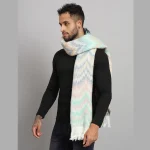 Men's Turquoise Zigzag Acrylic Reversible Muffler - Image 4