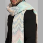 Men's Turquoise Zigzag Acrylic Reversible Muffler - Image 5