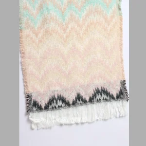 Men's Turquoise Zigzag Acrylic Reversible Muffler - Image 6