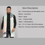 Men's Turquoise Zigzag Acrylic Reversible Muffler - Image 8