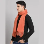 Men's Winter fashion Solid Rust Neck Wrap Soft Scarf - Image 3