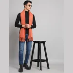 Men's Winter fashion Solid Rust Neck Wrap Soft Scarf - Image 6