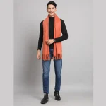 Men's Winter fashion Solid Rust Neck Wrap Soft Scarf - Image 7