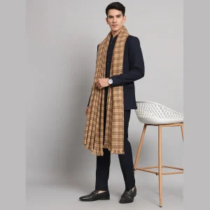 Men's Winter Fashion Wool Shawl (Beige Color) - Image 3