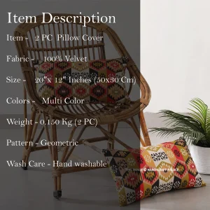 Multi Color 2 Pieces Velvet Pillow Covers - Image 6