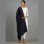 Navy Blue Sequence Women's Chanderi Dupatta
