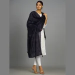 Navy Blue Sequence Women's Chanderi Dupatta - Image 4