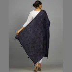 Navy Blue Sequence Women's Chanderi Dupatta - Image 6